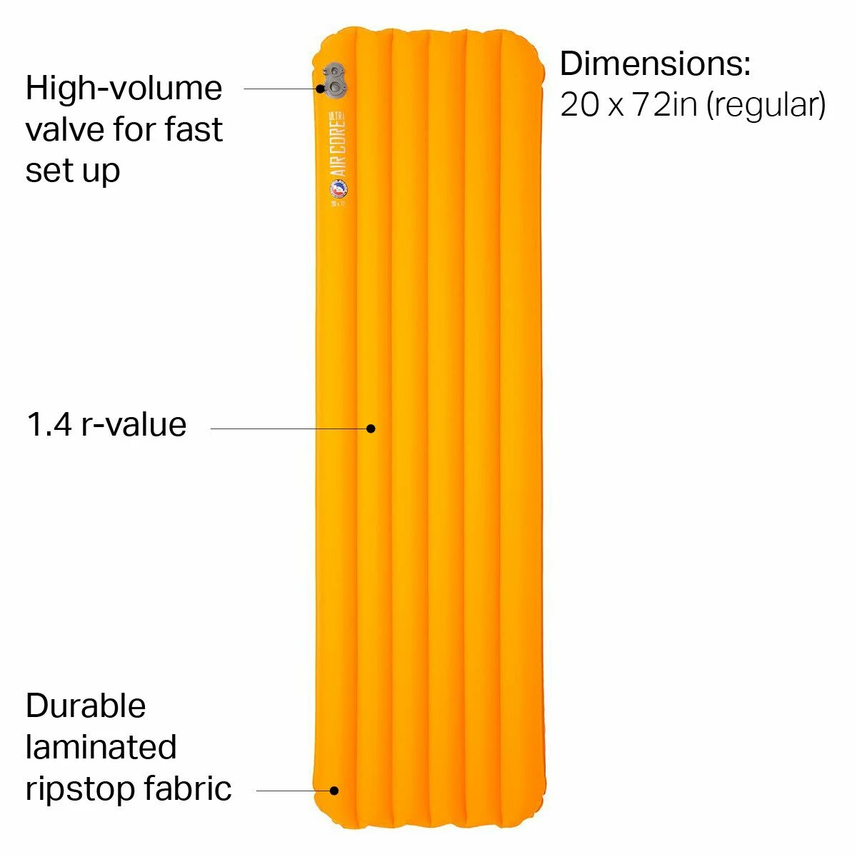 Big Agnes Sleeping Pads Air Core Ultra Sleeping Pad 4 Big Agnes Sleeping Pads Air Core Ultra Sleeping Pad - Image 2