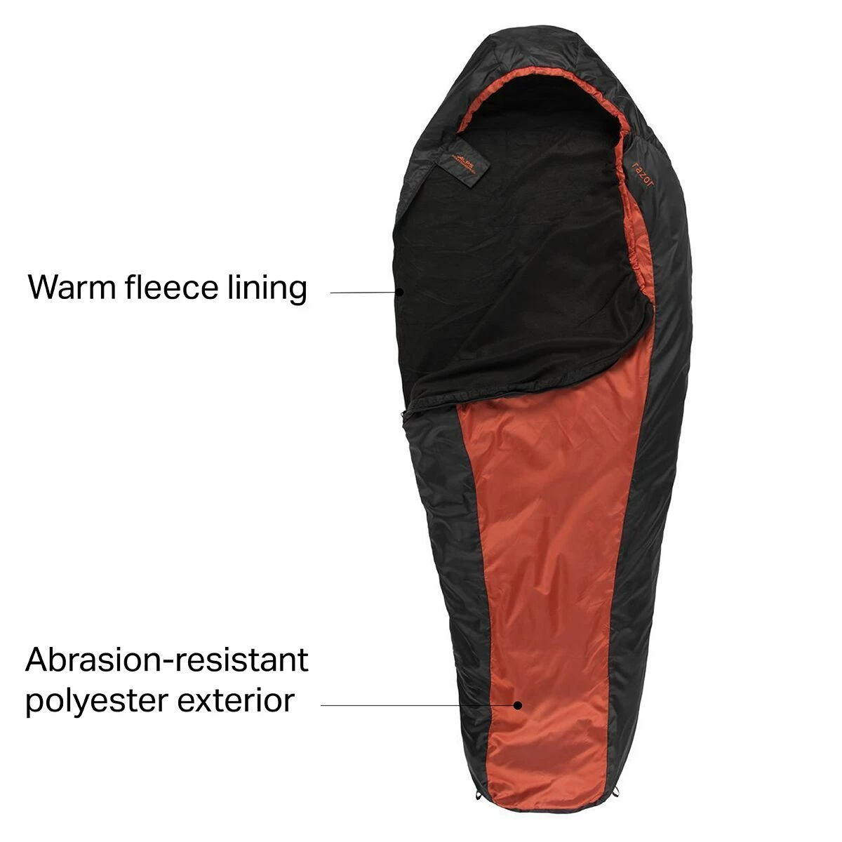 ALPS Mountaineering Synthetic Sleeping Bags Razor Fleece Sleeping Bag/Liner 4 ALPS Mountaineering Synthetic Sleeping Bags Razor Fleece Sleeping Bag/Liner - Image 2