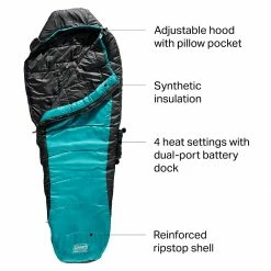 Coleman Synthetic Sleeping Bags OneSource Heated Sleeping Bag -Sleep Online Shop WALCARSEA D3